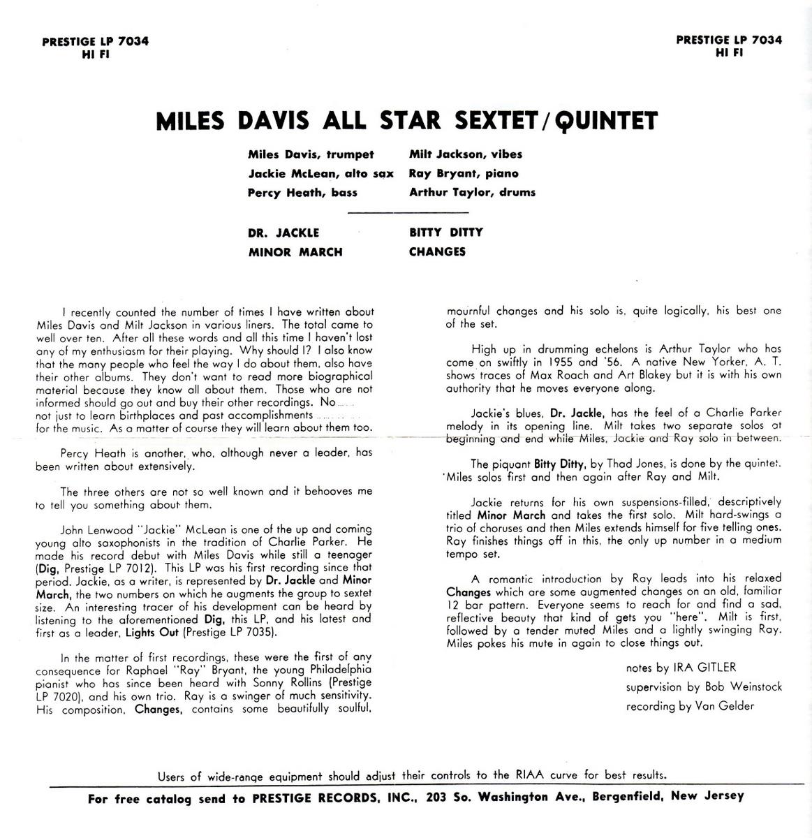 All-Star Quintet/Sextet (PRLP 7034)